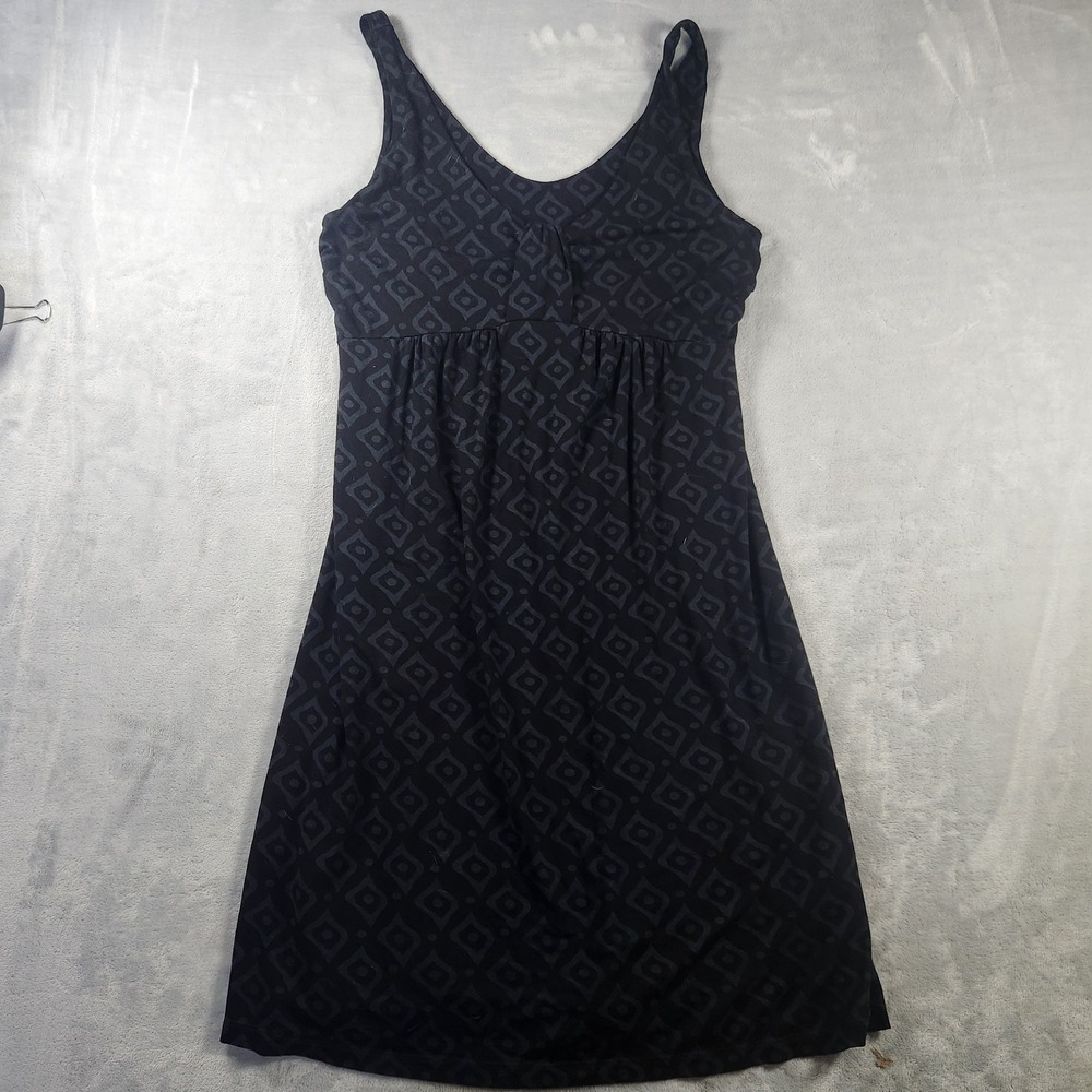 Vintage Fresh Produce Sleeveless Midi Dress Medium‎ Black Diamond Print Beach